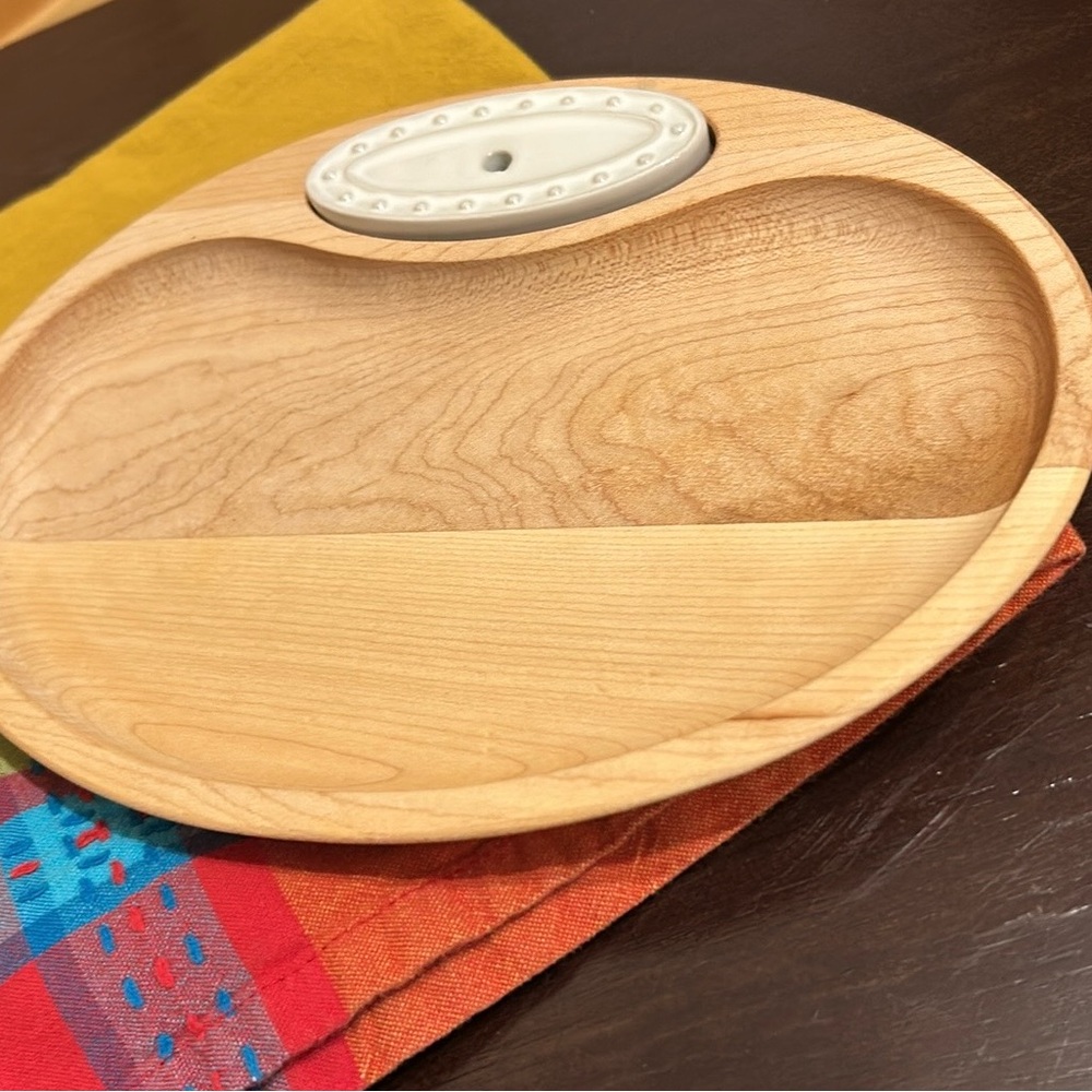 NORA FLEMING Retired light solid wood Tidbit Tray, JK.Adams Design
